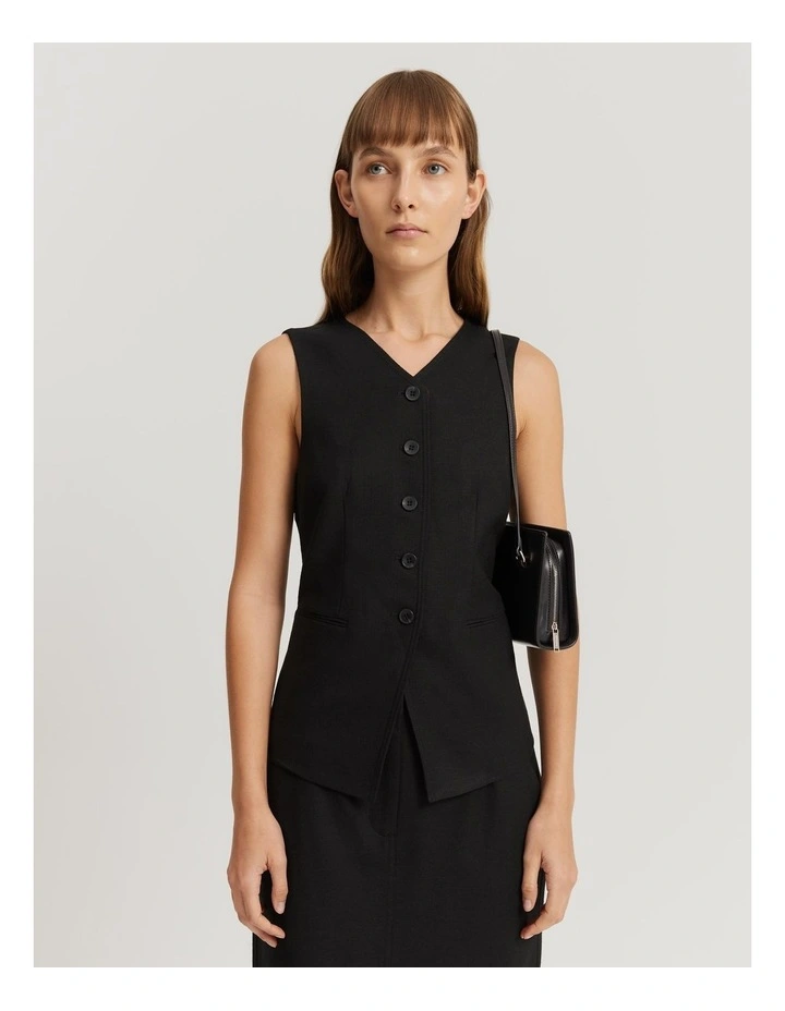 Herringbone Vest in Black