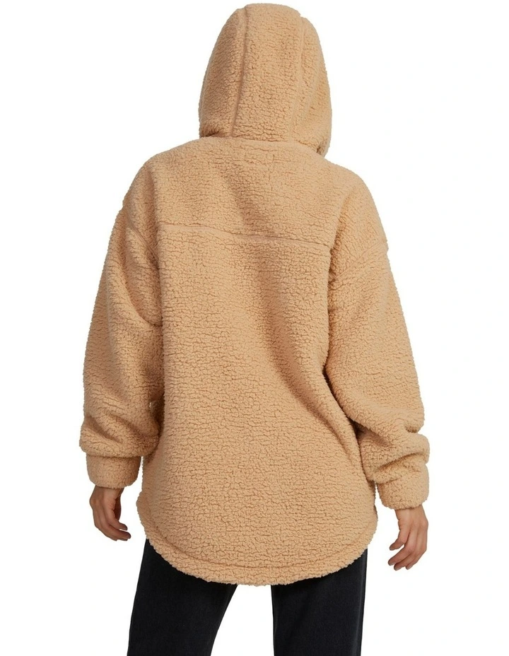 Weekend Plans Full-Zip Hooded Fleece in Hazelnut