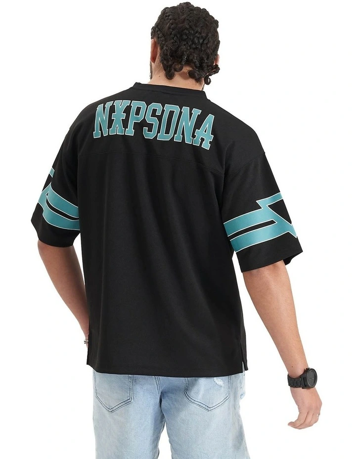 Century Baseball Jersey T-shirt in Jet Black