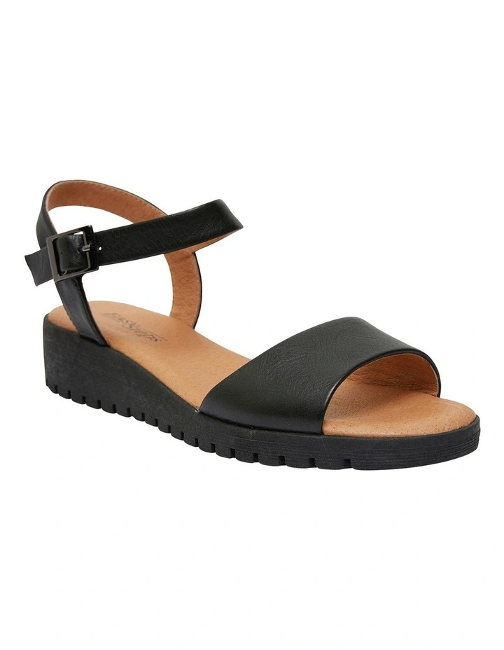 Georgie Sandals in Black Leather