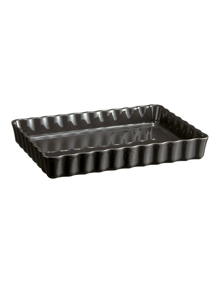 Deep Rectangular Tart Dish in Charcoal