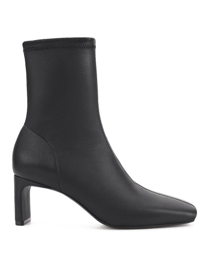 JoJo Block Heel Ankle Boots in Black