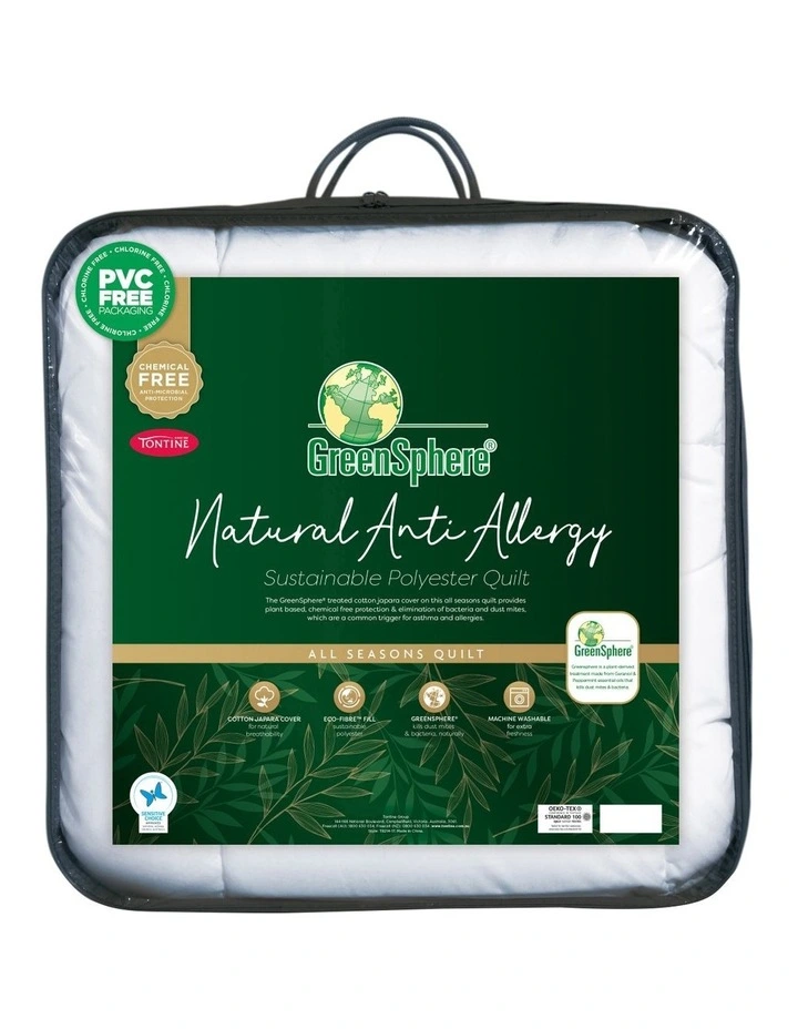 All Seasons Natural Anti Allergy Quilt in White
