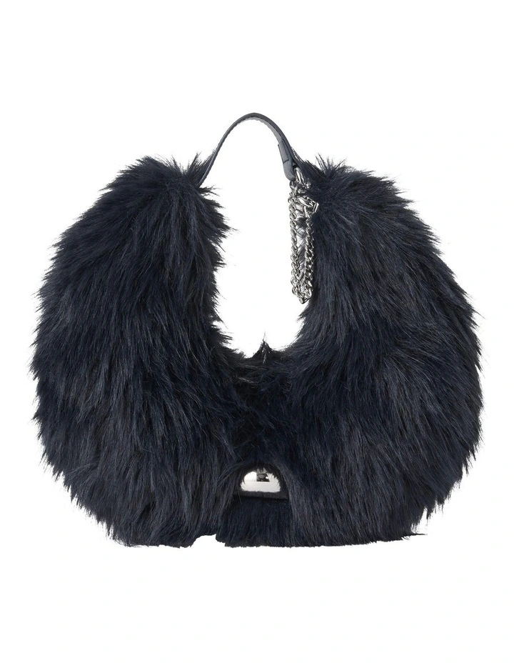 Calypso Fur Bag in Petrol Blue
