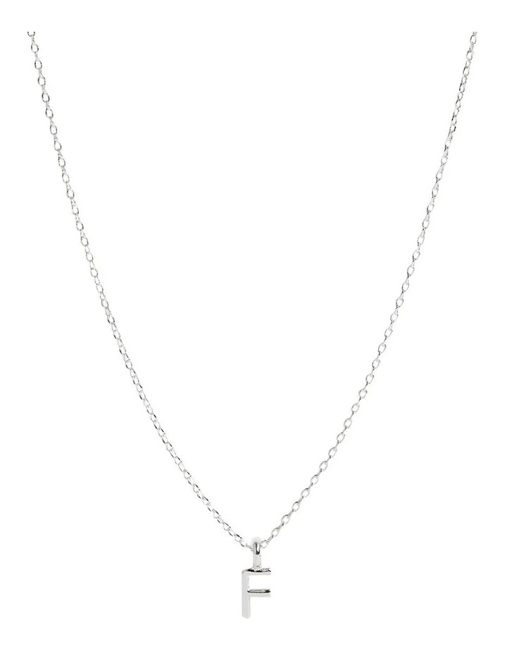Initial "F" Necklace in Silver