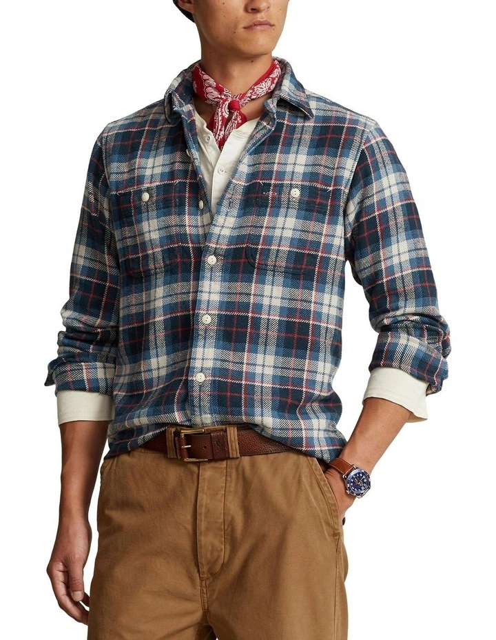 Custom Fit Plaid Flannel Workshirt in Assorted