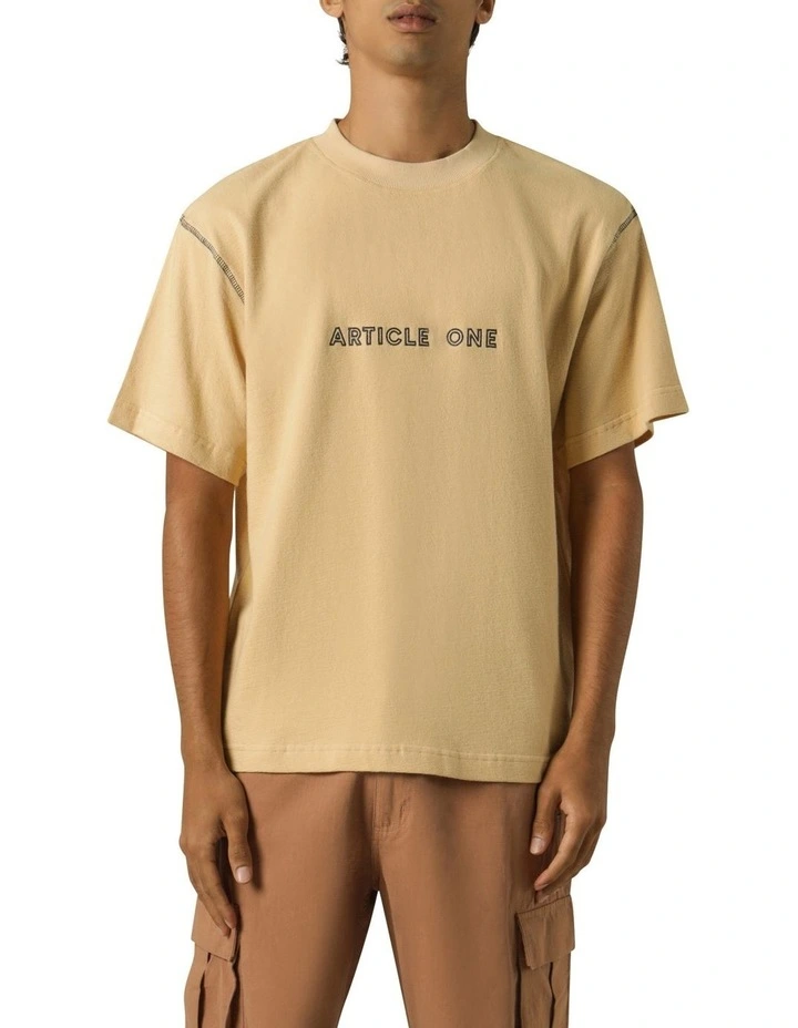 Outline Logo Tee in Cream