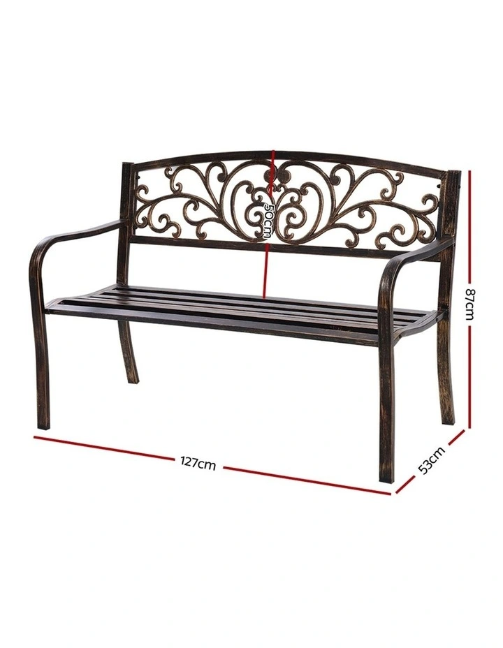 Gardeon Cast Iron Garden Bench Bronze