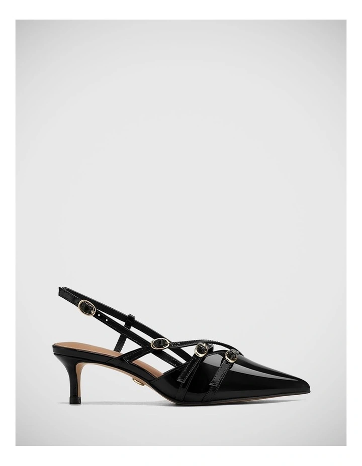 Hennie Patent Leather Slingback in Black