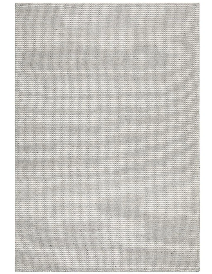 Studio Oskar Felted Wool Striped Rug In Grey White