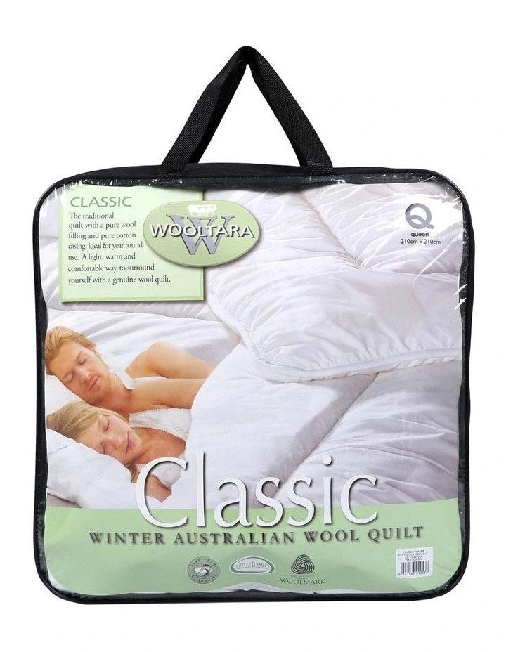 Classic Winter Australian Wool Quilt in White