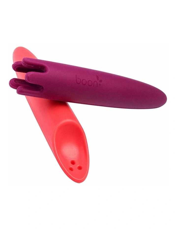 2pc JAB Silicone Food Utensils Feeding Feeder 1y Baby/Toddler Coral/PP