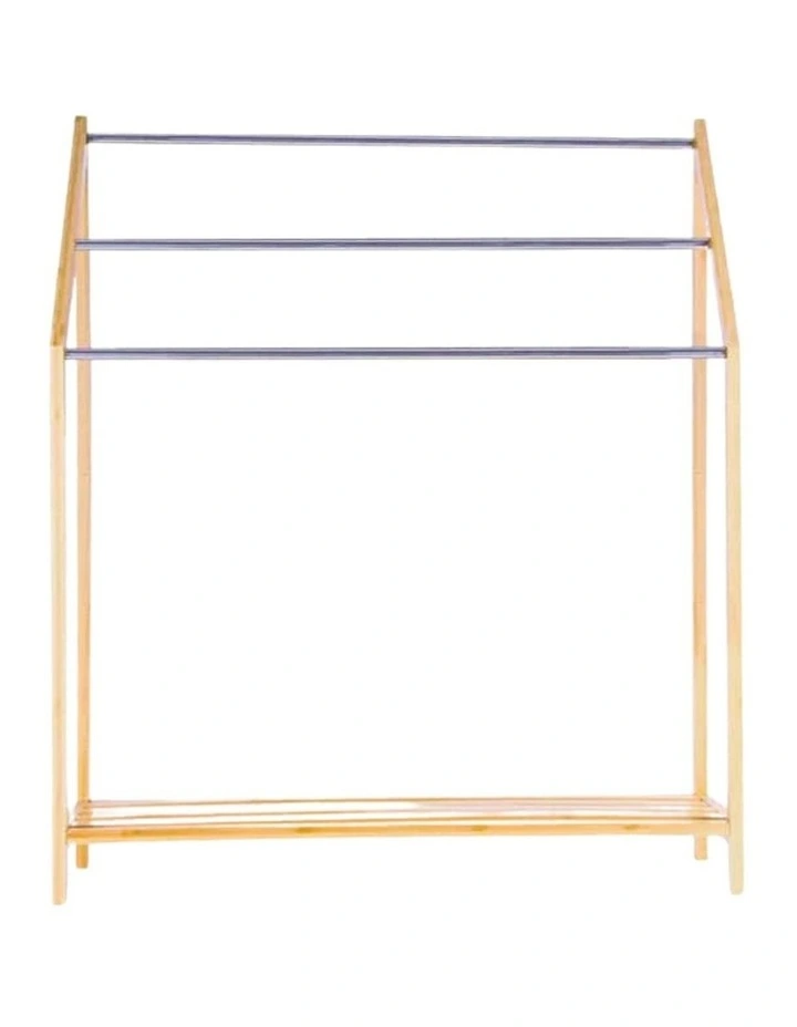 3-Tier Bamboo Standing Towel Rack 85cm in Natural