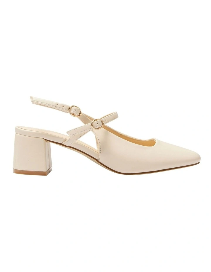 Natasha Heeled Shoes in Bone Smooth