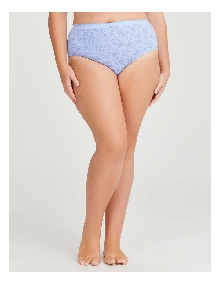Cotton Rose Briefs 5 Pack in Multi