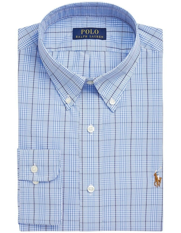 Classic Fit Plaid Performance Shirt in Blue