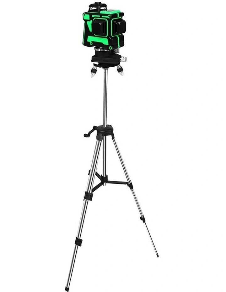 Laser Level Self Leveling 3D 12 Line Measure 1.2M Tripod in Green
