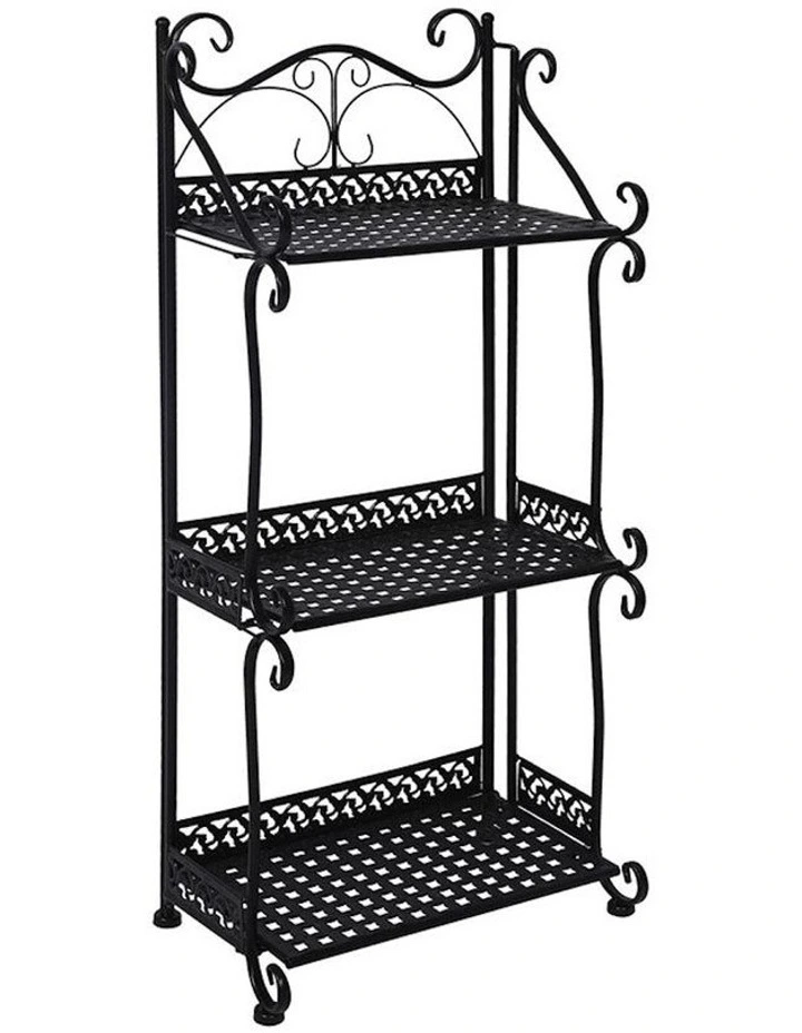 3 Tiers Metal Plant Stand in Black