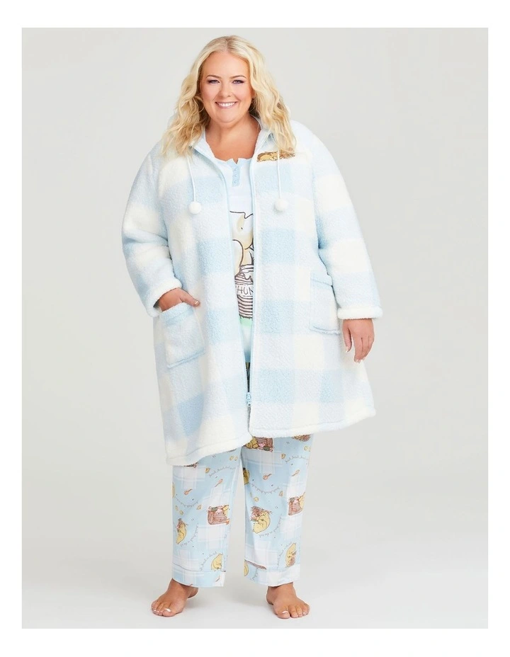 Winnie The Pooh Dressing Robe in Sage Blue/Vanilla