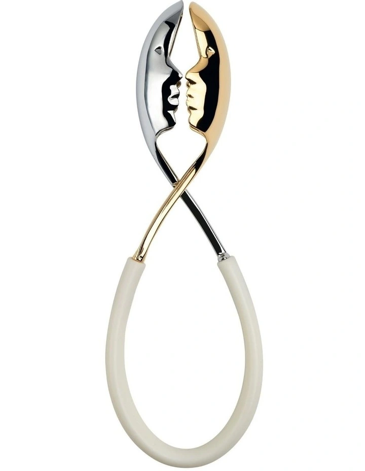 Kiss Salad Tongs White/Gold