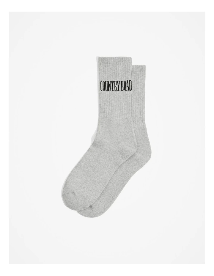 Heritage Sock in Light Grey Marle