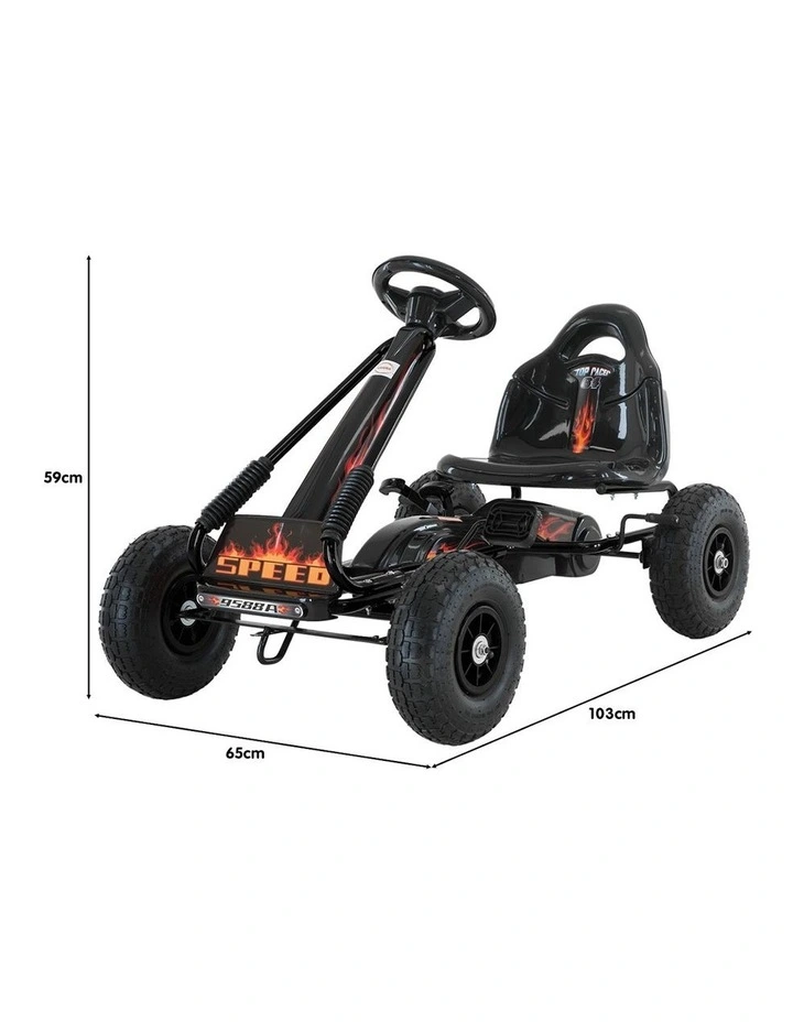G95 Pedal-Powered Go Kart Ride On in Black