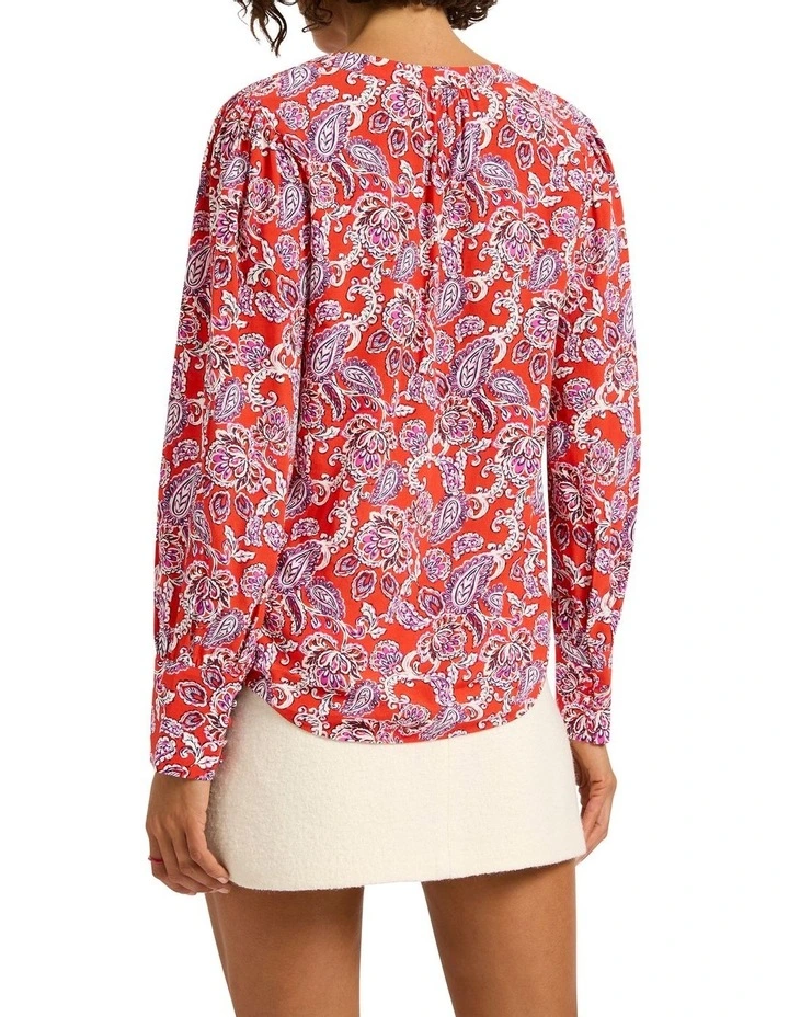 For It Blouse in Red Multi