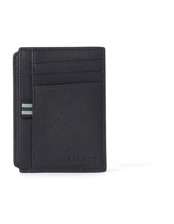 Hudson Leather Card Holder in Navy