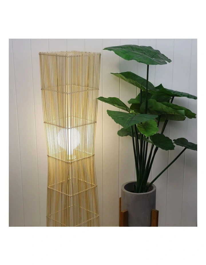 Jambi Rattan Cane Floor Lamp Brown
