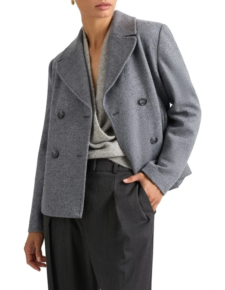 Orielia Wool Coat in Charcoal Marle