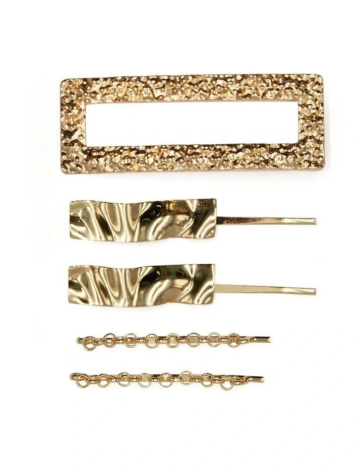 Alannah Hair Clip Set in Gold
