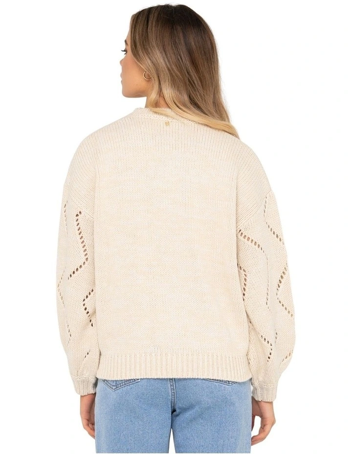 Rossie Crew Neck Cardigan in Cream