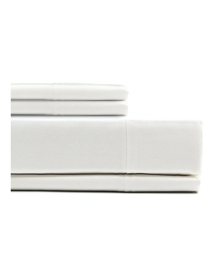 1000 Thread Count Queen Cotton Blend Sheet Set in White