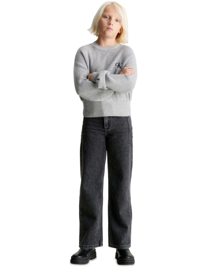 High Rise Wide Leg Jeans in Optic Washed Black