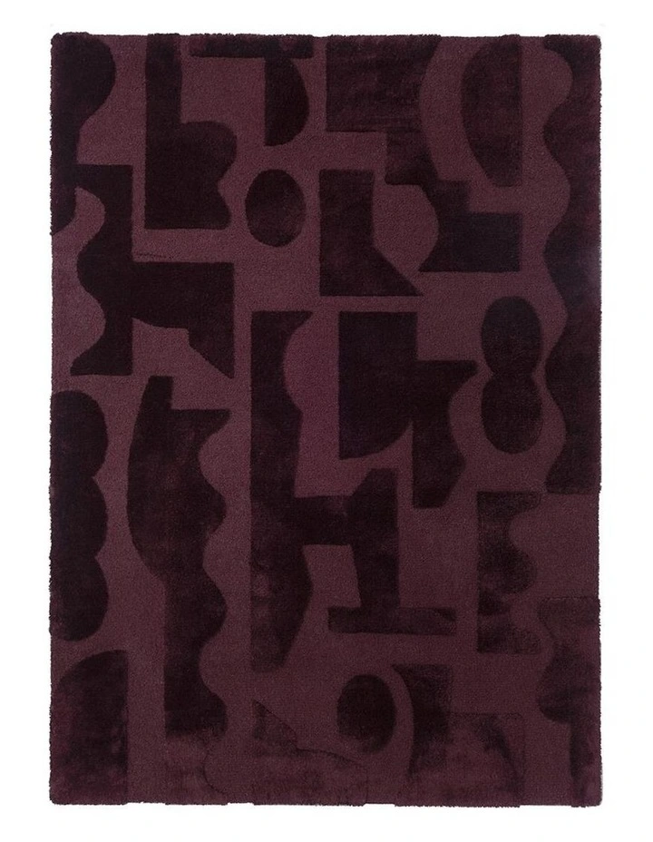 Twinset Mural Rug 121100 in Burgundy