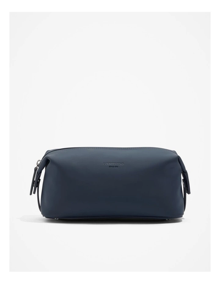 Recycled Blend Small Logo Wash Bag in Navy