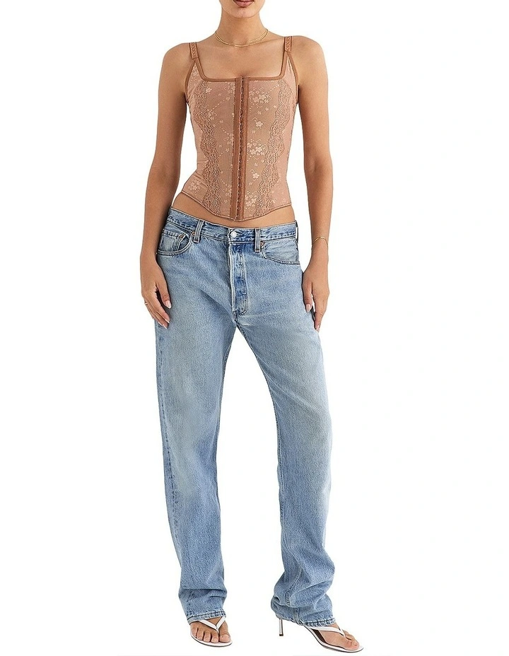 Lace Corset in Warm Tan