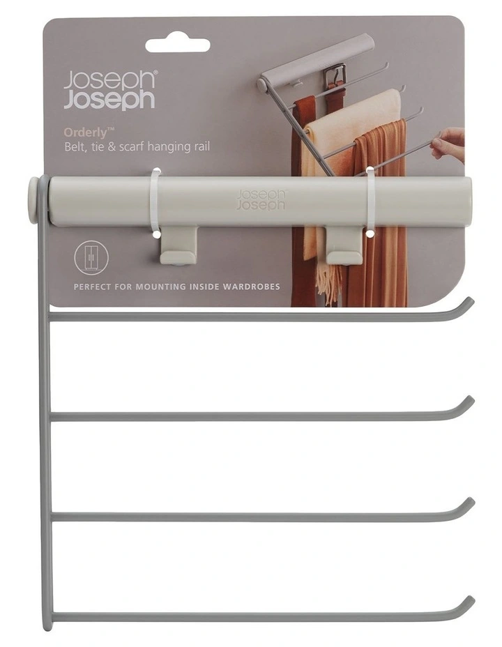 Orderly Belt, Tie and Scarf Rail in Ecru