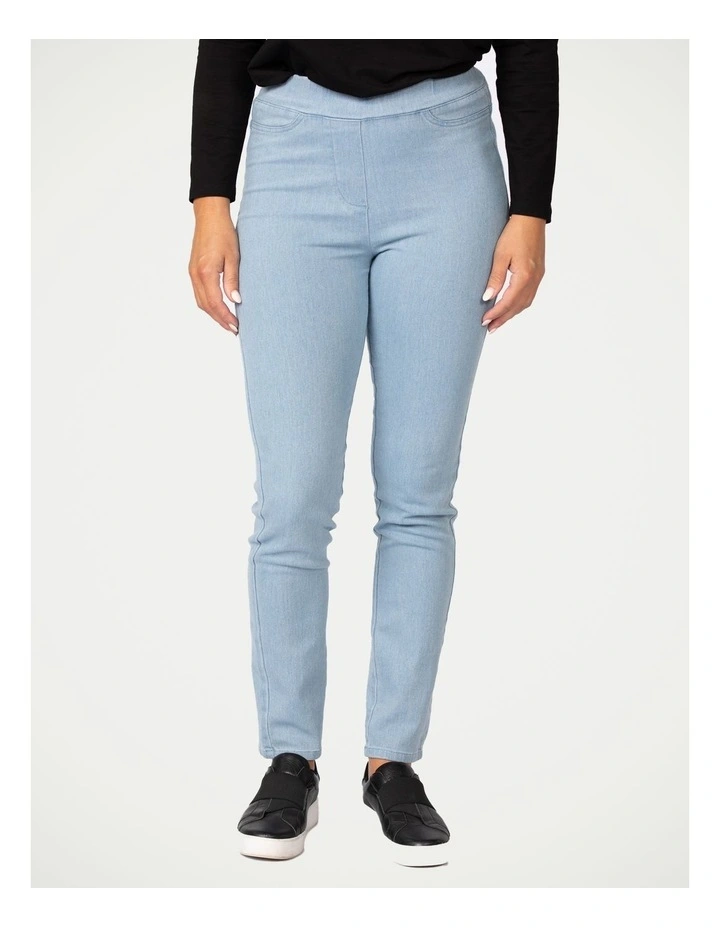 Suzy Stretch Long Pull On Jeans in Blue