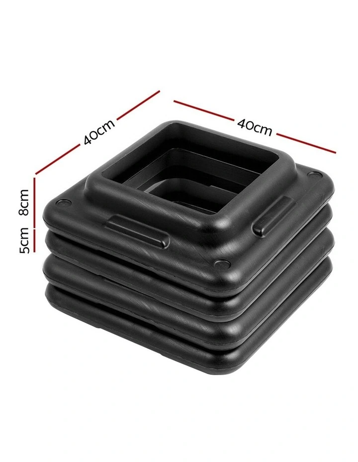 Aerobic Step Riser 4-Set in Black