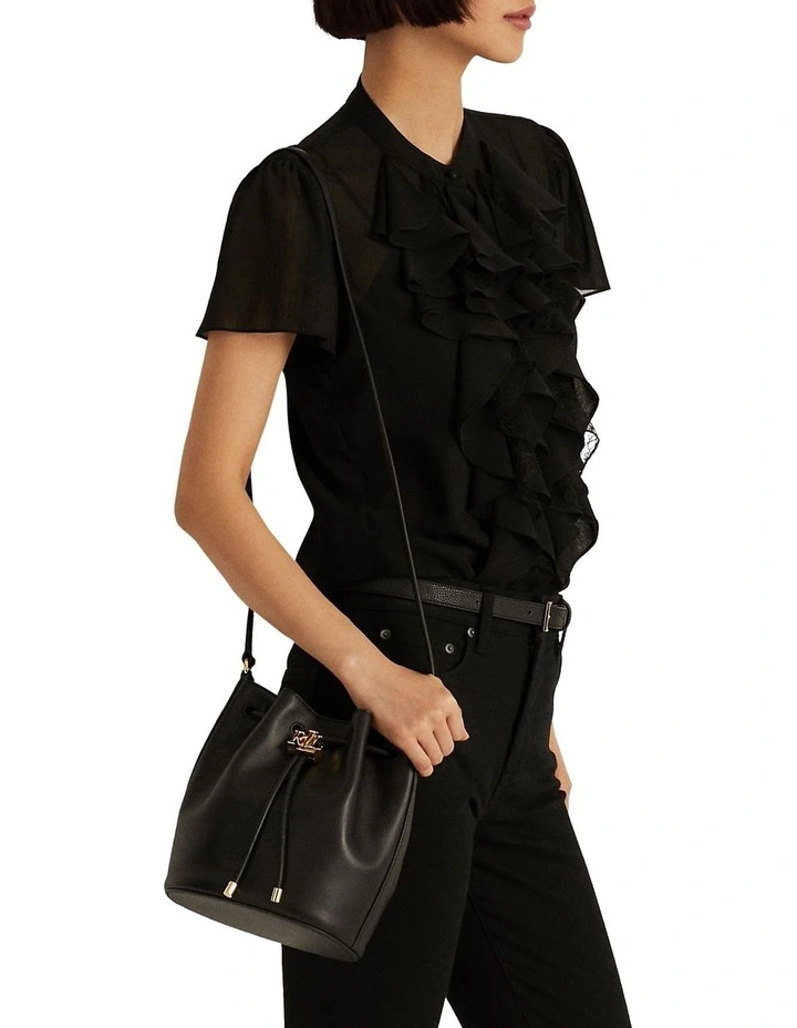 Andie 19 Bucket Shoulder Bag In Black
