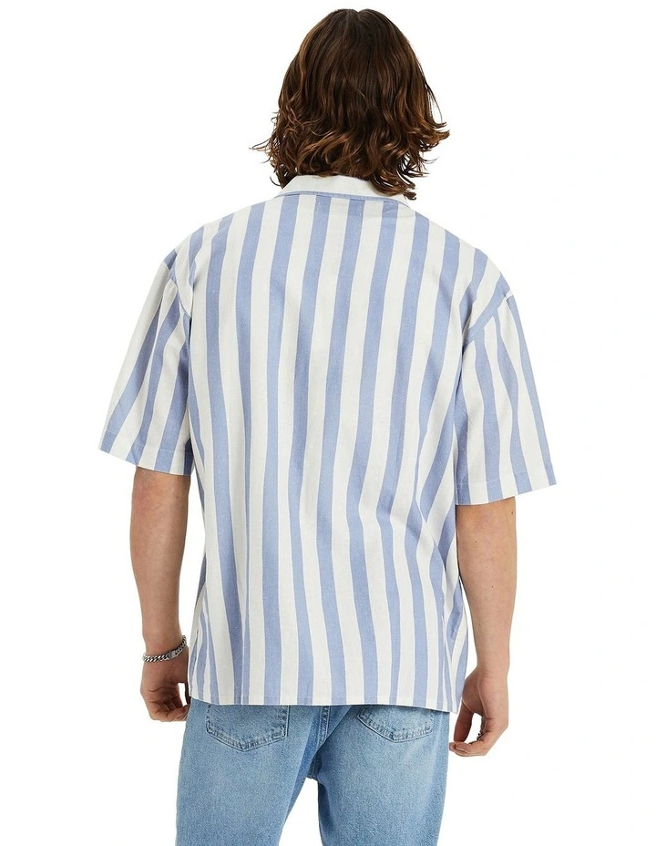Realm Relaxed Resort Shirt in Linen Stripe