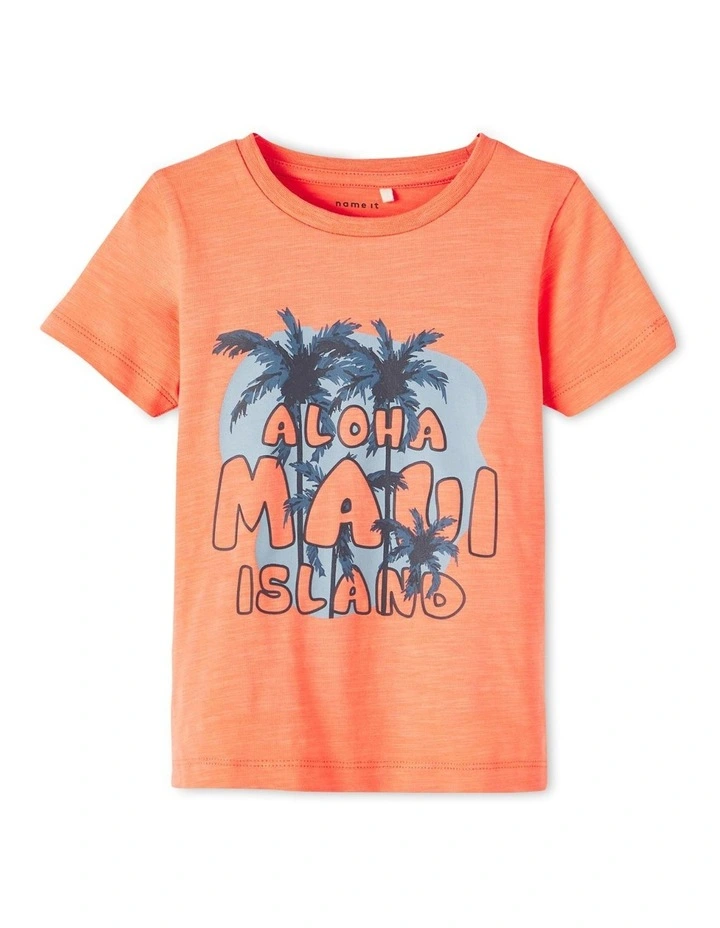 Frankie Printed T-shirt in Coral