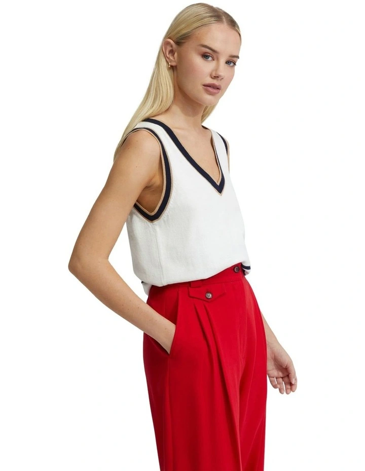 Tatiana Cashmere Blend Vest in Ivory
