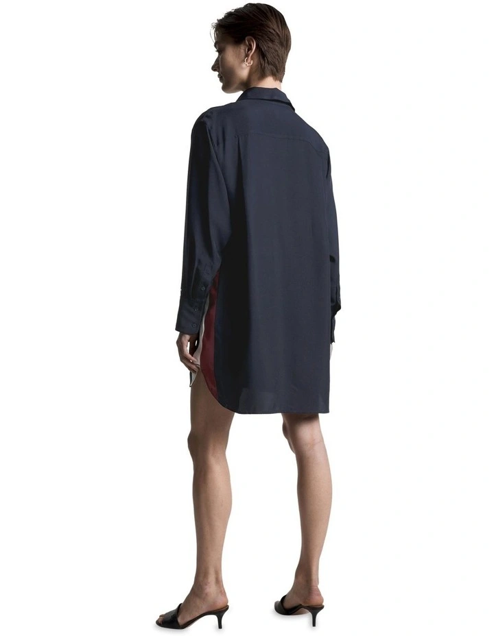 Pieced Short Shirt Dress in Desert Sky