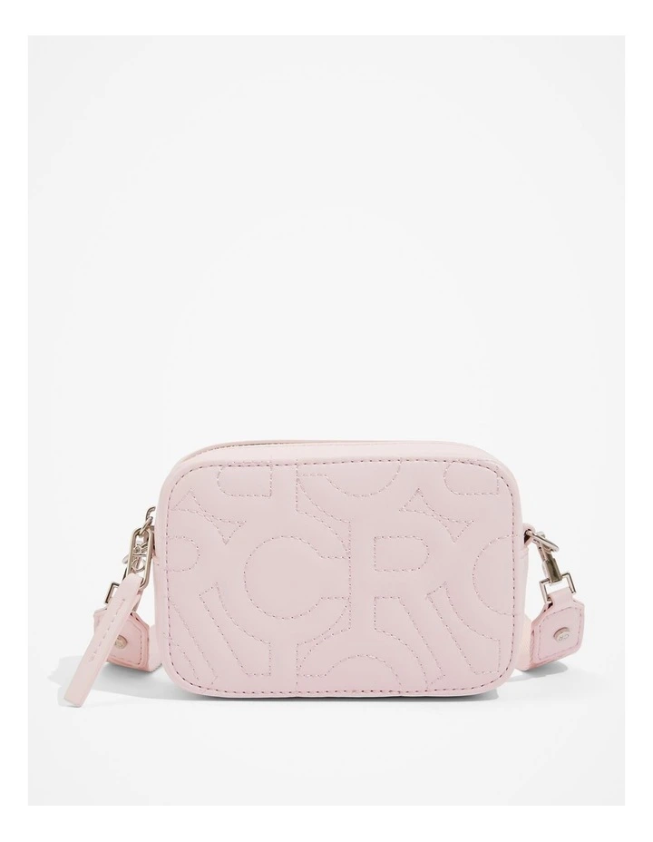 Quilted Logo Bag in Pale Pink