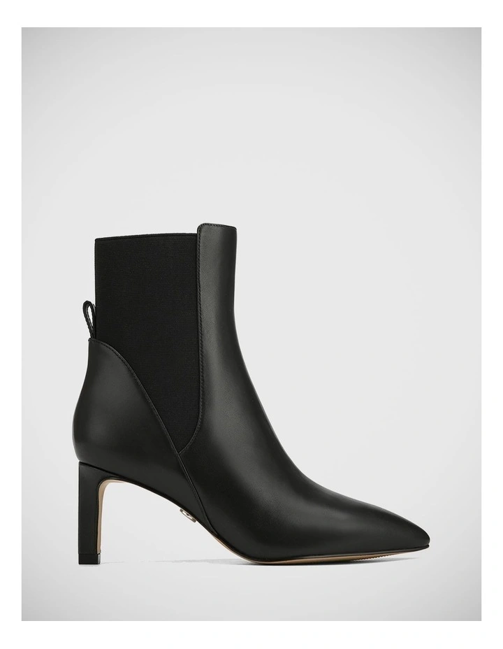 Karis Leather Ankle Boot in Black