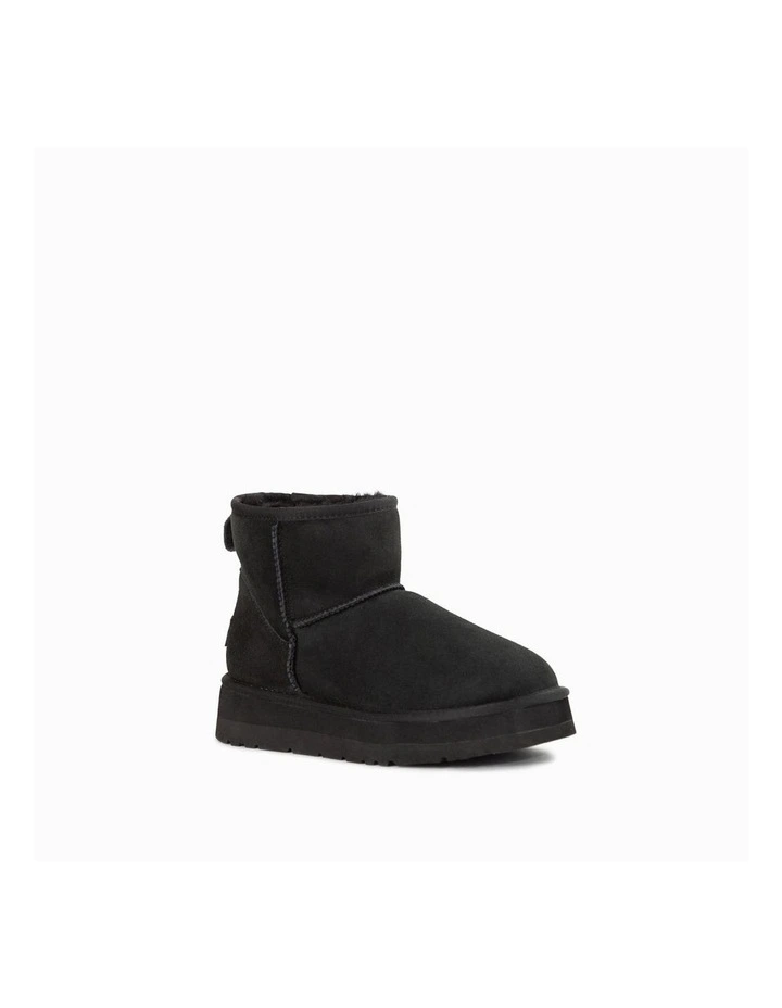 Classic Platform Water Resistant Mini Boots in Black
