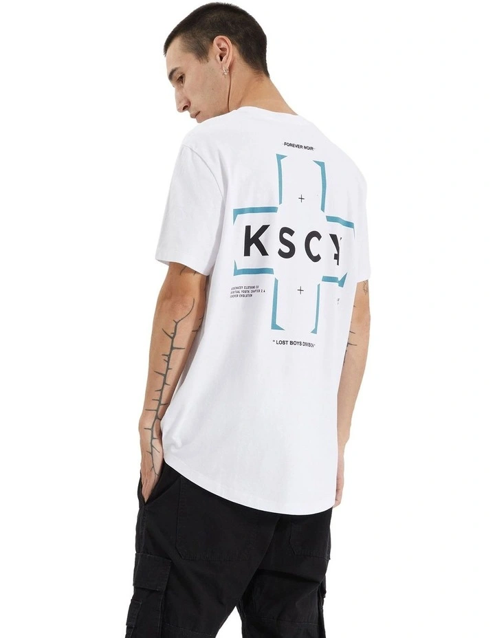 Gandy Dual Curved Tee in Optical White