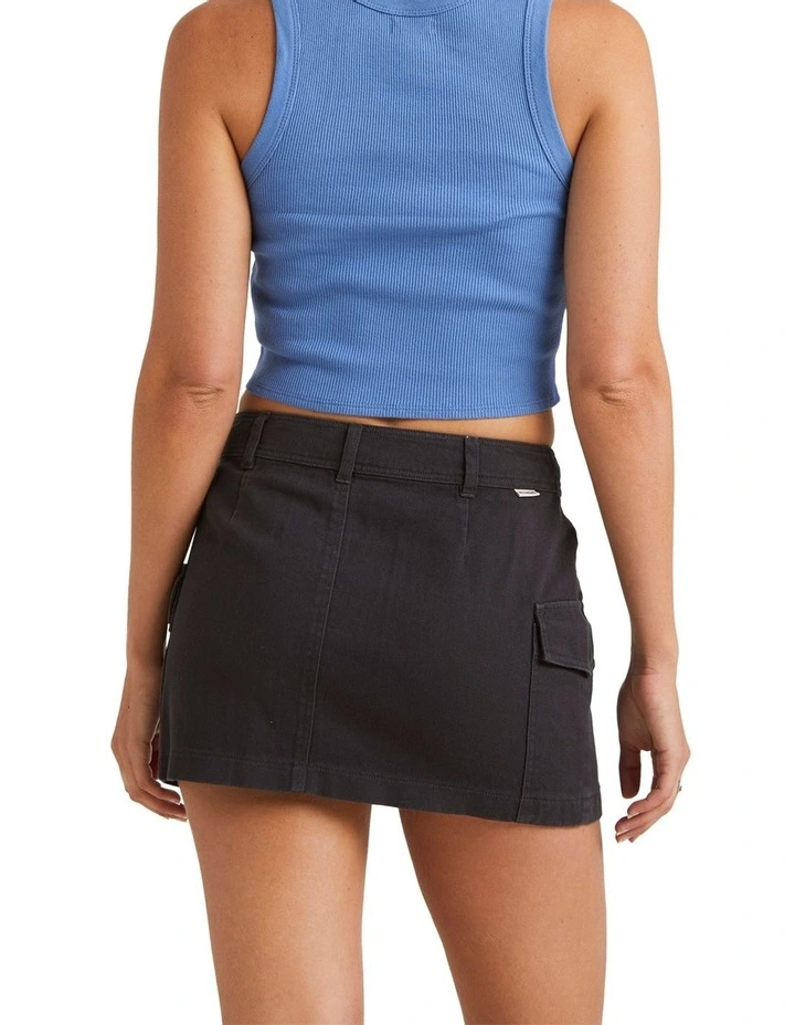 Hilary Cargo Skirt in Black Sands